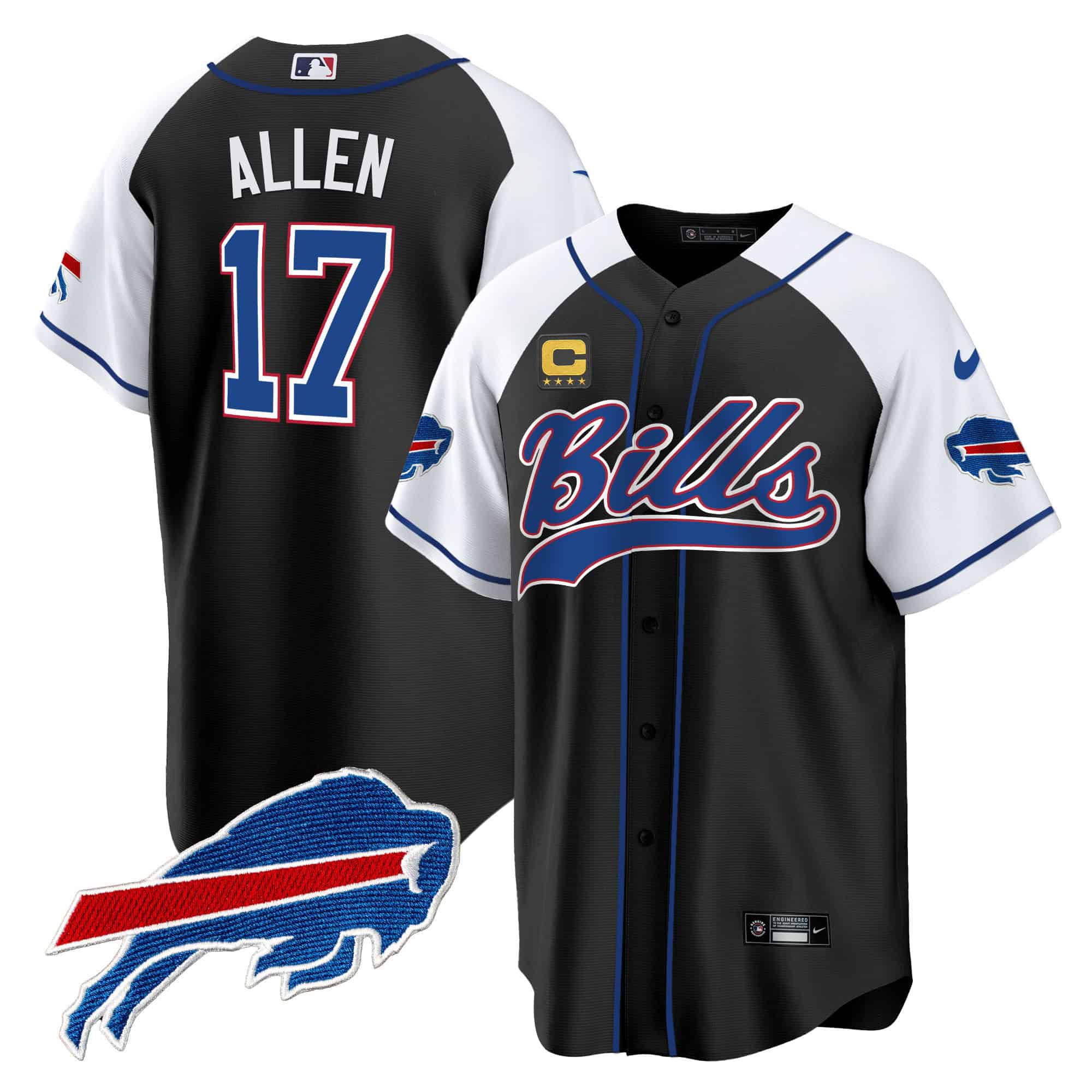Men Buffalo Bills #17 Allen Black 2024 Nike Baseball Game NFL Jersey style 1->indianapolis colts->NFL Jersey